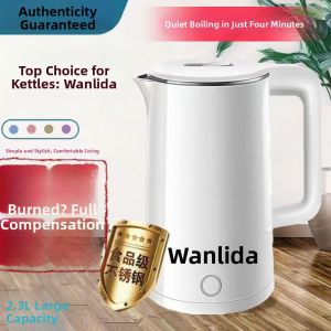 ZHUOLESHI | Large Capacity Anti-Dry Boil Double Layer Anti-Scald Electric Kettle