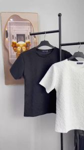 Áo thun nam cổ tròn chữ nổi thêu LOGO sang trọng chất vải thun xốp cao cấp mẫu mới chuẩn shop uy tín