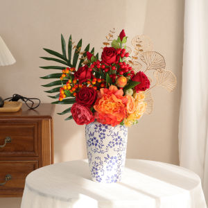 High-End Silk Flower Handheld Bouquet Fake Flowers for Engagement Decorations Living Room New Year Table Centerpieces