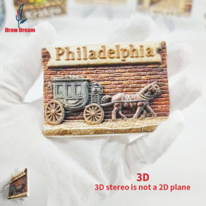 1Pc Philadelphia Fridge Magnet World Travel Souvenir Collection Suitable for Home and Office Decoration Personalized Exclusive Travel Souvenir Magnetic Fridge Magnet Home Decoration Kitchen Room Office Cabinet Crafts Gift Holiday Souvenir Exq...
