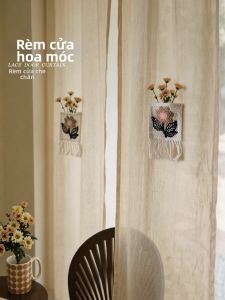 Traditional Chinese Style Block Out Door Curtain No Installation Hole