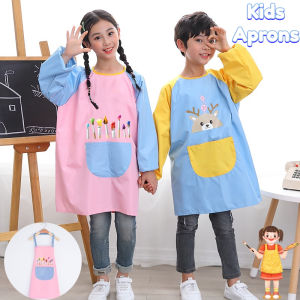 Kids Cute Apron Cartoon Painting Clothes Children Painting Smocks Waterproof Apron for Kids