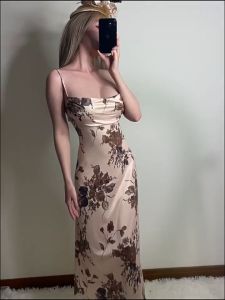 casual midi korean floral dress sleeveless bodycon dress plus size annual dinner dress women for party girl summer dress beach