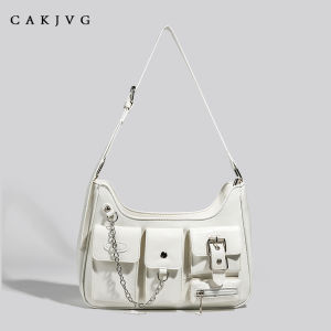 CAKJVG Original Cool Sweet Spicy Girl Motorcycle Bag Womens 2024 New Niche Design Crossbody Bag Soft Handle Leisure Fashion