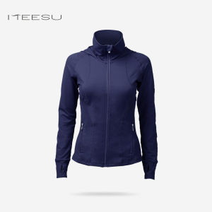 Meesu Womens Yoga Jacket Hooded Zipper Long Sleeve Sportswear Breathable Running Top Fitness Clothes with Hood Autumn Winter