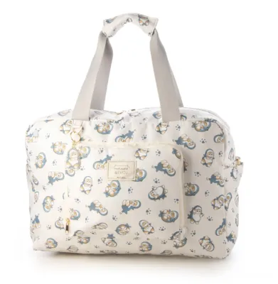 Cute Japanese Cartoon Shark and Kitten Foldable Storage Travel Bag Lightweight Boarding Luggage Bag Maternity Waiting Bag