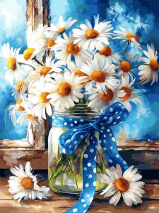 Huacan New Arrivals 2026 Diamond Painting Daisy Bottle Diamond Mosaic Flower Kit Decorative Paintings