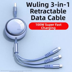 FUXIANGYI | 3-in-1 Retractable Phone Charger and Data Cable For Wuling Bingguo