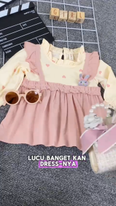 Bayi - 2 Tahun | Dress Bayi Ahreum Dres import - Dress Anak Perempuan Import Premium Gaya Overall - Dress Anak korea Korean Style
