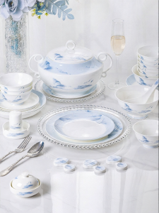 mornenjoy | Luxurious Glazed Undercolor Bone China Dinnerware Set