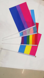 10Pcs 10x21Cm Colorful Hand Cranked Flag Hand Cranked Flag With Pole 8#Command Flaghand Cranked Flag