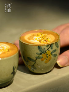 Hand-Painted Ceramic Coffee Cup Traditional Chinese Style Hand-Drawn Illustration Hand-Held Mug Ancient Simulation Teaware Gift