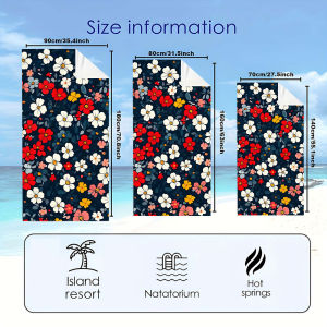 BILIBILI | Dark Base Colorful Daisy Quick Drying Microfiber Beach Towel Lightweight for Swimming Camping Yoga - Bath Towel