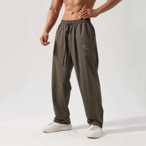 GYM BULL | Mens Quick-Dry Stretch Straight Leg Drawstring Breathable Workout Pants