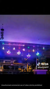 🪔Deepavali🪔 5M Led Curtain Deepavali Lights LED Diwali Diya Lights 8Modes Waterproof For Diwali Deepavali Decoration