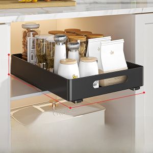 Stainless Steel Kitchen Sink Dish Drainer Drawer Sliding Track Undermount Sink Dish Rack Modern Simple Style Storage Shelf