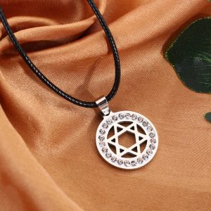 David Hexagram Necklace For Men Women Gifts Jewelry Crystal Charm Star Of David Necklace Pendant Jewish Magen