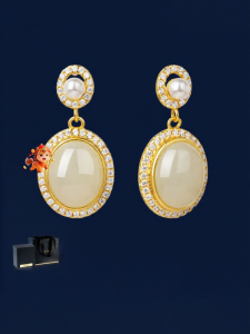 TH | Natural Nephrite Jade Earrings