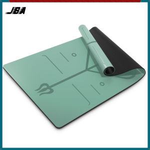 JBA PU Yoga Mat With Alignment Line Double Layer Anti Slip 5MM Thick 68CM Wider Natural Rubber Water Proof Skin-Friendly No-Smell 瑜伽垫防滑加厚加宽