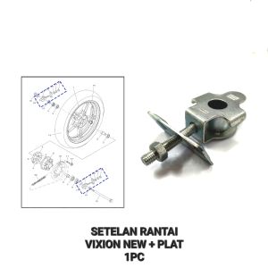 Setelan Rantai Vixion New (Harga Per 1 PCS) - Stelan Rante Anting Anting Chain Adjuster + Plat Yamaha Vixion New NVA NVL