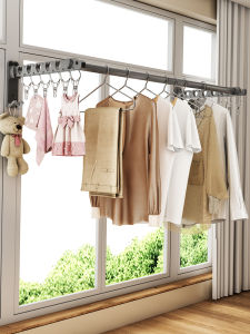 WEIMEIYUAN | No-drilling Invisible Foldable Space Aluminum Clothes Drying Rack