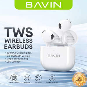 BAVIN HB-BA-85 TWS Hi-Fi Wireless Earbuds w/Compact Design Low Latency Smart Touch & Long Battery Life