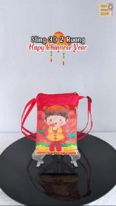 Sling 3D 2 Ruang Tas Selempang Imlek Lucu Souvenir Lebaran Natal Imlek