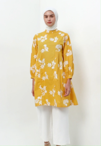 MFMW Mylla Tunik Kuning Motif Bunga