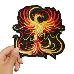 1PC Phoenix แพทช์ปักเหล็กบนเย็บบนแพทช์สําหรับเสื้อผ้าหมวกกระเป๋าเสื้อ DIY ของขวัญขนาดใหญ่ Punk Badge กาวร้อน