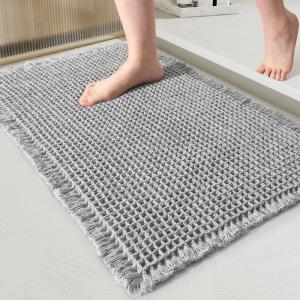 Water Absorbent Bath Mat Fringe Door Mat Toilet Dirt Resistant Water Absorbent Pad Bathroom Floor Mat Home Use Rug