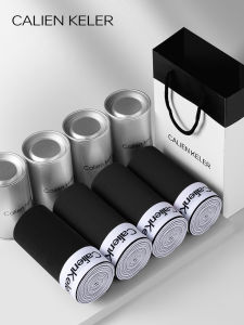 Calienkeler Men Underwear Boys Pure Cotton Boxer Black Shorts Head Summer Thin Breathable plus Size Boxer