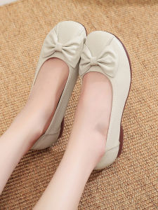 Comfortable Soft Bottom Leather Shoes for Women Middle-Aged And Elderly Single Shoes Real Cowhide Bull Tendon Wide Feet Not Tired Small Size 33