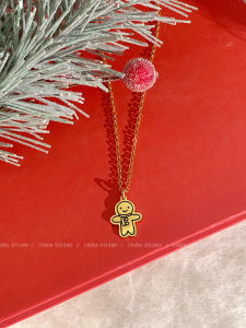 Christmas Joy Titanium Steel Necklace Non-fading Luxury Clavicle Chain New Model 2025 Trendy Accessory for Women Floral Pattern