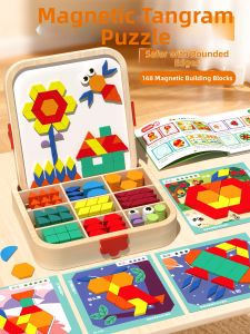 MWZ | Educational Magnetic Tangram and Geometric Building Blocks for 3-6 Year Olds