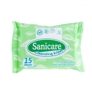 Sanicare Cleansing Wipes 15 Sheets - Eucalyptus Scent