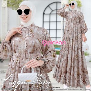 ANGGUN DRESS MAXI WANITA BAJU KOREAN STYLE LD 110 XL BY PINKAN