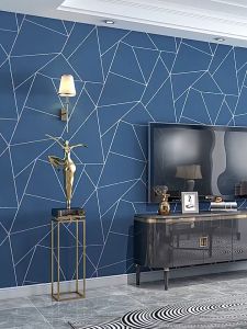 "Wallpaper Stiker DindingWallpaper Elegan Geometris Abu 7ms/d8m Lebar 45cm