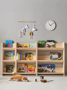 ตู้หนังสือสำหรับเด็ก ตู้หนังสือแบบตั้งได้ ตู้หนังสือรูปตุ๊กตาเล่น ตู้หนังสือขนาดเล็กที่ทำจากไม้แท้ทั้งต้น