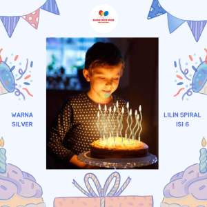 (ISI 6 GOLD) Lilin Spiral / Lilin Ulir Macaron / Lilin Metalik Lilin Spiral / Lilin Ulang Tahun / Lilin Cake / Lilin Kue tart