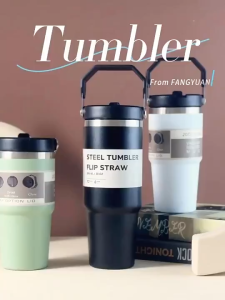 Tumbler Stainless Steel 900ml Termos Panas dan Dingin Vacuum Insulated dengan Handle Grip
