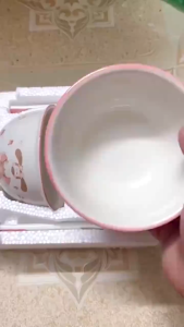 Bộ Chén Bát Sứ Ăn Cơm Happ Dog Hình Cún Siu Dễ Thương Hàng Sứ Cao Cấp Ăn Dặm Ăn Cơm Thoải Mái