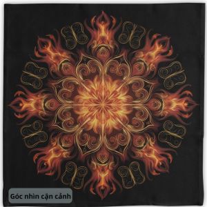 Khăn Trải Bàn VIKAMA Dark Flame Mandala Dành Cho Bàn Thờ Phù Thủy Các Yếu Tố Lửa Nghi Lễ Bói Toán Tarot - Khăn Trải Bàn Polyester Phong Cách Mỹ Không Thấm Nước Có Thể Tái Sử Dụng