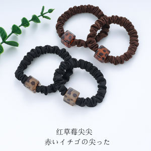 Durable Acrylic Block Hair Ties Simple High Elasticity Leopard Print Hair Bands Fashionable Hair Accessories for Women