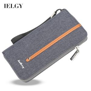 IELGY Mens Canvas Wallet Long Zipper Wallet Vintage