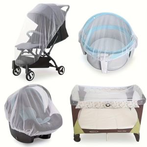 White Stretchy Mosquito Net for Strollers and Cribs Breathable Polyester Durable  Easy to Install Ideal for Outdoor Indoor Use