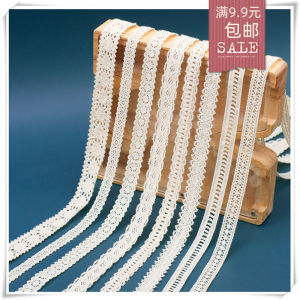 Handmade Cotton Thread Lace Edging Fabric Accessories Double-Sided Small Cotton Thread Machine-Woven Floral Lace Trim
