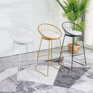 Nordic Style Bar Stool Iron Art High Chair Creative Minimalist Home Use Counter Height Stool Photography Popular Bench