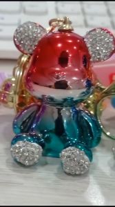 GANTUNGAN KUNCI BERUANG DUDUK KUPING BULAT LUCU  WARNA RANDOM