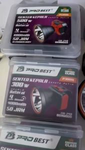 Senter Kepala / Headlamp Merk Probest Premium 300 Watt Cahaya Putih Daya Tahan 50 Jam