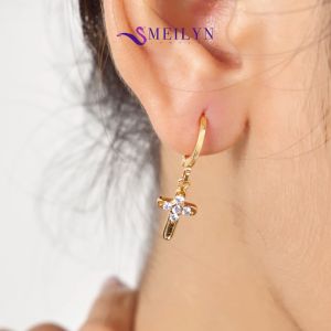 MEILYN Anting Jurai Emas Wanita Model Cross Blossom Salib Bunga Cantik 0271210471